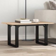Vidaxl Klubska mizica O okvir 80x50x40 cm trdna borovina jeklo