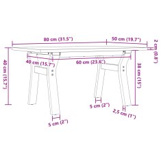 Vidaxl vidaXL Klubska mizica z nogami v obliki črke Y 80x50x40 cm