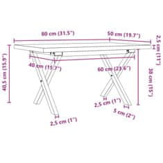 Vidaxl vidaXL Klubska mizica z nogami v obliki črke X 80x50x40,5 cm