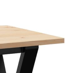 Vidaxl Klubska mizica Y okvir 100x50x45 cm trdna borovina jeklo