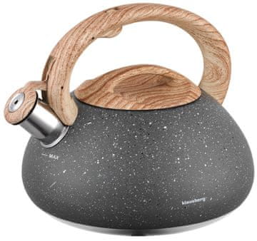 KLAUSBERG KB-7250 GRANITNI LESENI GRILNI KOTLIČEK Z ŽVIŽGANJEM 2,7 L