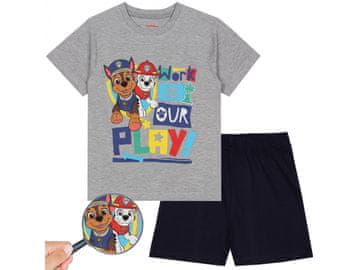 Nickelodeon Psi Patrol fantovska, sivo-temno modra pižama s kratkimi hlačami