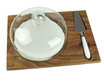 Husla HUSLA 73976 SERVIRNI PLOČNIK ZA SIRE IN TORTE S POKROVOM