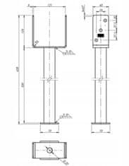 shumee Podstavek stebra, pocinkano sidro, 121x628x124mm