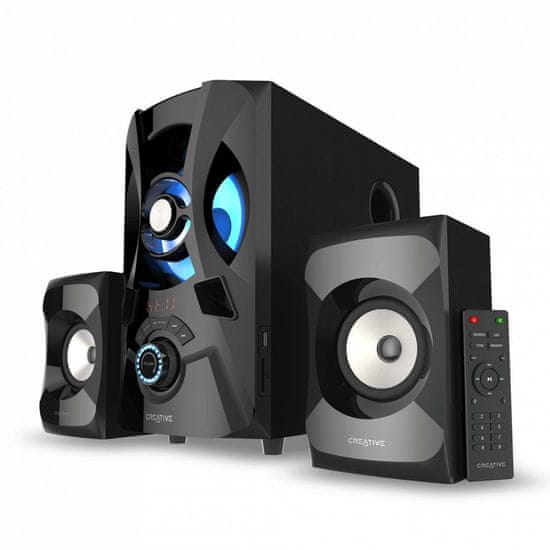 Creative SBS E2900 2.1 BT LED črn sistem zvočnikov Bluetooth z nizkotoncem za televizorje in računalnike
