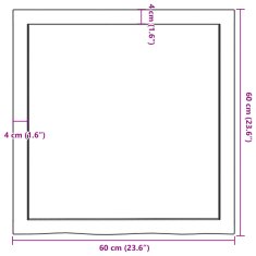 Vidaxl Kopalniški pult svetlo rjav 60x60x(2-6) cm obdelan trden les