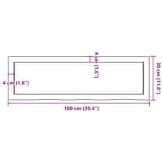 Vidaxl Kopalniški pult temno rjav 100x30x(2-6) cm obdelan trden les