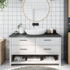 Vidaxl Kopalniški pult temno rjav 100x30x(2-6) cm obdelan trden les