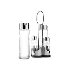 Eva 4-delni namizni set z držalom (za olje, kis, sol, poper) / inox, steklo