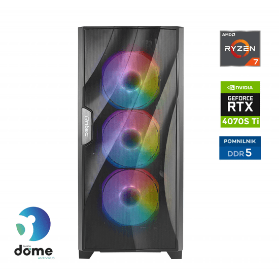 Anni Gamer Extreme namizni računalnik, R7 8700F, SSD2TB, 32GB, RTX4070Ti Super, DOS (ATPII-G8-1053)