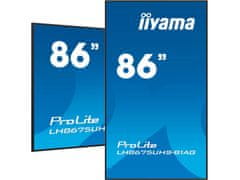 iiyama LH8654UHS-B1AG 86" 4K UHD Professional Digital Signage zaslon 24/7 z OS Android, FailOver in režo Intel SDM