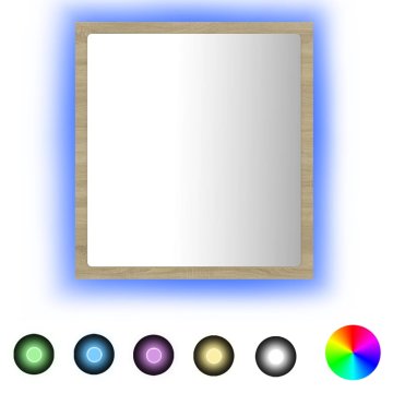 Vidaxl LED kopalniško ogledalo 40x8,5x37 cm iverna plošča