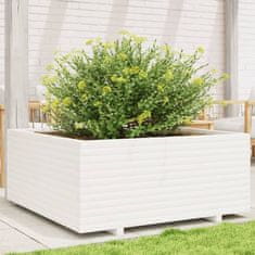 shumee Vrtno cvetlično korito belo 110x110x49.5 cm trdna borovina