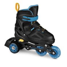 Spokey QUATTRO drsalke 4v1, črne in modre, velikost 30-33