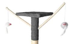 UNBRANDED Mačje drevo 138 cm, sive barve 