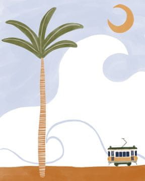 Pelcasa Little Tram On Beach - 21x30 cm