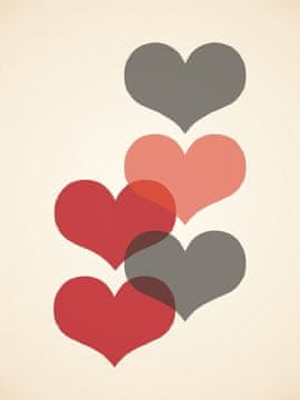 Pelcasa Mid Century Hearts In Red - 70x100 cm