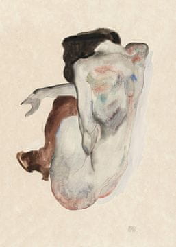 Pelcasa Crouching Nude In Shoes And Black Stockings 1912 - 70x100 cm