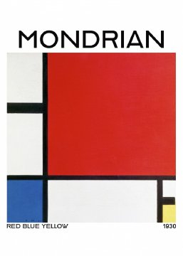 Pelcasa Composition With Red, Blue, And Yellow 1930 - 30x40 cm