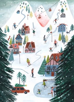 Pelcasa Nordic Skiing In The Mountains At Christmas - 50x70 cm