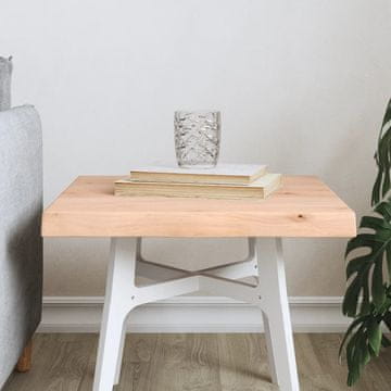 Vidaxl vidaXL Mizna plošča 40x40x(2-4) cm, neobdelan masiven hrast z naravnim robom