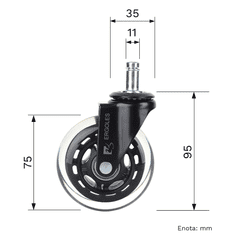 Ergoles Set Gumiranih Koles Roller - Velikost 75