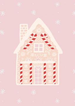 Pelcasa Pink Gingerbread House - 21x30 cm