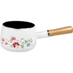 Enamelie Kozica z lesenim ročajem emajlirana 14 CM - 1,2 LTR Enamelie linija Heritage