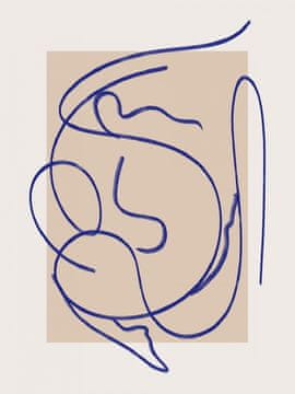 Pelcasa Abstract Blue Line Art 3 - 30x40 cm