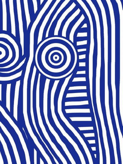 Pelcasa Front Blue And White Striped Nude - 50x70 cm