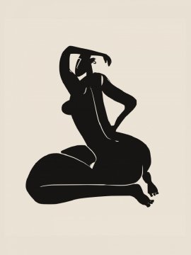Pelcasa Curvy Nude In Black - 21x30 cm