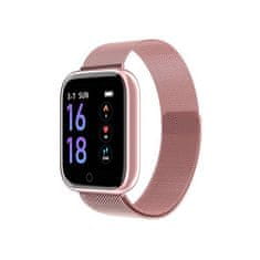 Cool Mango Pametna ura w60, športna ura, za aktivno življenje, povezljiva z telefonom, modna pametna ura, elegantna in enostavna za uporabo, meri srčni utrip in tlak ter korake, rožnato zlata - Smartwatch