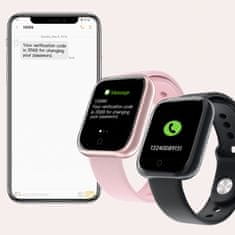 Cool Mango Pametna ura w60, športna ura, za aktivno življenje, povezljiva z telefonom, modna pametna ura, elegantna in enostavna za uporabo, meri srčni utrip in tlak ter korake, rožnato zlata - Smartwatch