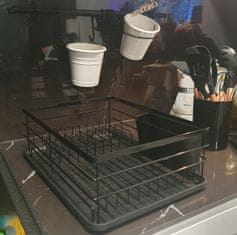 Ruhhy Univerzalni kovinski odcejevalnik posode in pribora 44cm črn
