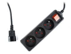 Energenie Gembird EG-PSU3F-01 prenapetostna zaščita Črna 3 vtičnice 230 V 0,6 m