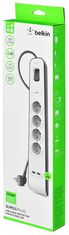 Belkin Belkin BSV401VF2M prenapetostna zaščita Bela 4 vtičnice 2 m