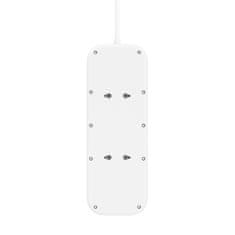 Belkin Belkin Connect 8-mesto AC podaljšek z 2m kablom in USB polnjenjem, bel, montaža na steno, 2 leti garancije