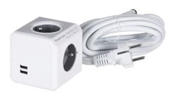 Allocacoc Allocacoc PowerCube Extended USB E(FR), 3m podaljšek napajanja 4 AC vtičnice