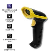 Qoltec Qoltec 50862 Brezžični laserski skener črtne kode 1D | 2,4 GHz