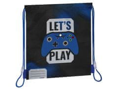 STARPAK Let's Play Črno-modra vreča za čevlje, šolska vreča za čez ramo PAD 39x33 cm STARPAK 