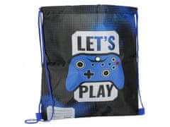 STARPAK Let's Play Črno-modra vreča za čevlje, šolska vreča za čez ramo PAD 39x33 cm STARPAK 