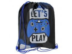 STARPAK Let's Play Črno-modra vreča za čevlje, šolska vreča za čez ramo PAD 39x33 cm STARPAK 