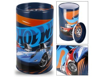 STARPAK Metalna škatla za varčevanje Hot Wheels, okrogla škatla za fanta STARPAK