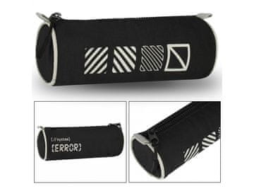 STARPAK Error Črn peresnica tuba za fante, na zadrgo 22x8x8cm