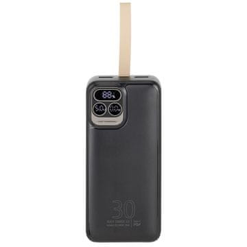 RivaCase Powerbank RIVACASE 30000 mAh USB-C 20W + LCD črna (1x I/O USB-C PD 18W / PD 20W, 2x USB-A QC 3.0 18W, LCD, črna)