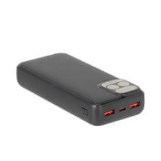 RivaCase Powerbank RIVACASE 20000 mAh USB-C 20W + LCD črna (1x I/O USB-C PD 18W / PD 20W, 2x USB-A QC 3.0 18W, LCD, črna)
