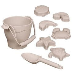 Netscroll 8-delni set igrač za peskovnik, set za peskovnik vsebuje vedro, lopatko in različne modelčke za ustvarjanje, idealen set za na plažo, peskovnik na igrišču ali v parku, SandBucket