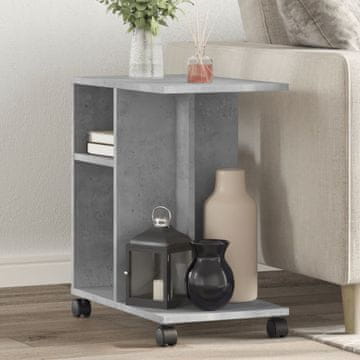 Vidaxl vidaXL Stranska mizica na kolesih betonsko siva 50x30x55 cm