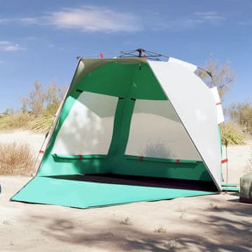 Vidaxl vidaXL Šotor za na plažo za 3 osebe, morsko moder, hitro postavljen, vodoodporen