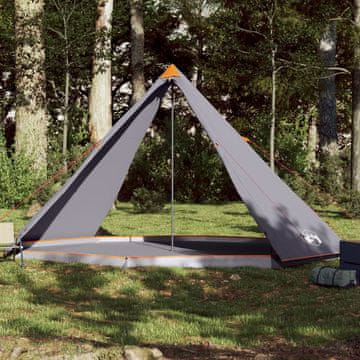 Vidaxl vidaXL Družinski šotor tipi za 8 oseb, sivo-oranžen, vodoodporen